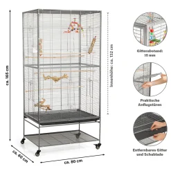Papageien-Paradies Vogelkäfig "Hawai" Mit Rollen - Vogelvoliere Für Finken, Wellensittiche Und Kleine Papageien -Garten- & Gewächshäuser Geschäft e4ac0f87745a8655f625ea5234322405