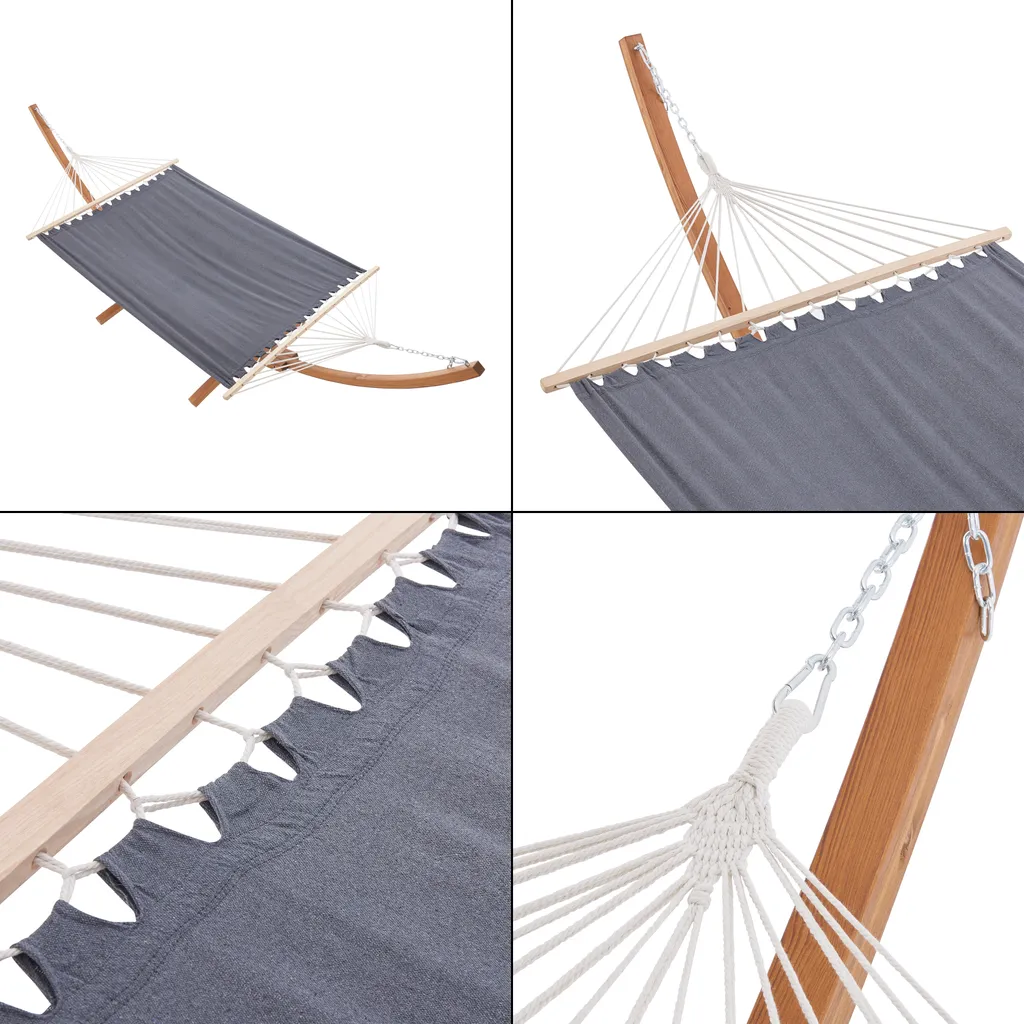 En.casa Hängematte Langadia Mit Gestell 200 X 150 Cm Hängeschaukel Max. 120 Kg Outdoor Hängesitz Hängeliege Gestell Aus Massivholz Dunkelgrau 7 En.casa Hängematte Langadia Mit Gestell 200 X 150 Cm Hängeschaukel Max. 120 Kg Outdoor Hängesitz Hängeliege Gestell Aus Massivholz Dunkelgrau – Bild 7