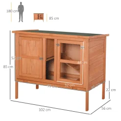 PawHut Kleintierstall Kleintierkäfig Mit Asphaltdach Leiter Kleintierhaus Meerschweinchenstall Doppelstöckig Draußen Winterfest Tannenholz Natur 102 X 56 X 85 Cm -Garten- & Gewächshäuser Geschäft e4e4827d781ce60a58f8ff8a3c6997fe