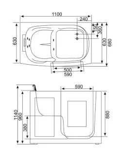 SeniorBad GmbH Sitzbadewanne Senioren Wanne Sitzwanne Mit Tür S08-A 68x110cm -Garten- & Gewächshäuser Geschäft e5093c6755fc04cf1aaccb2b34797bf8