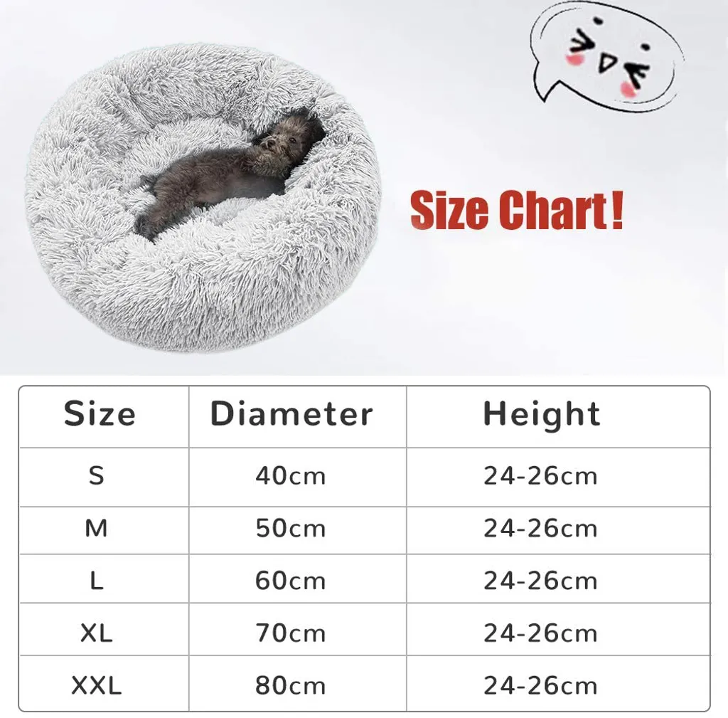 Hikeren Hundebett Tierbtt Katzenbett Hundesofa Katzensofa Kissen Flauschig, Weich U. Waschbar Für Katzen Hunde, Dunkelgrau,Durchmesser 60cm 3 Hikeren Hundebett Tierbtt Katzenbett Hundesofa Katzensofa Kissen Flauschig, Weich U. Waschbar Für Katzen Hunde, Dunkelgrau,Durchmesser 60cm – Bild 3