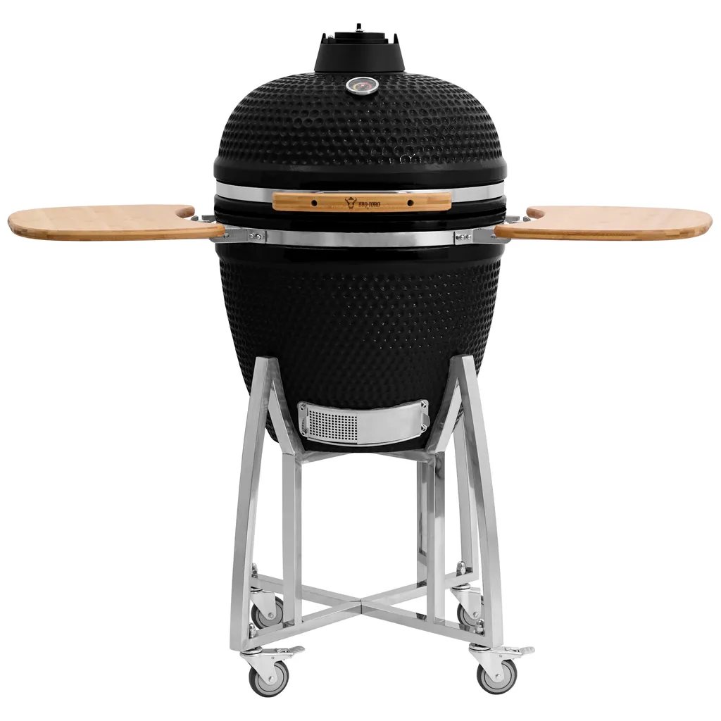 BBQ-Toro Kamado Grill Holzkohlegrill Ø 46 Cm "KURO" Mit Bambusablage, Thermometer, Schwarz 1 BBQ-Toro Kamado Grill Holzkohlegrill Ø 46 Cm "KURO" Mit Bambusablage, Thermometer, Schwarz