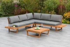 Merxx Eckset "Valparaiso" - Akazienholz, Inkl. Kissen