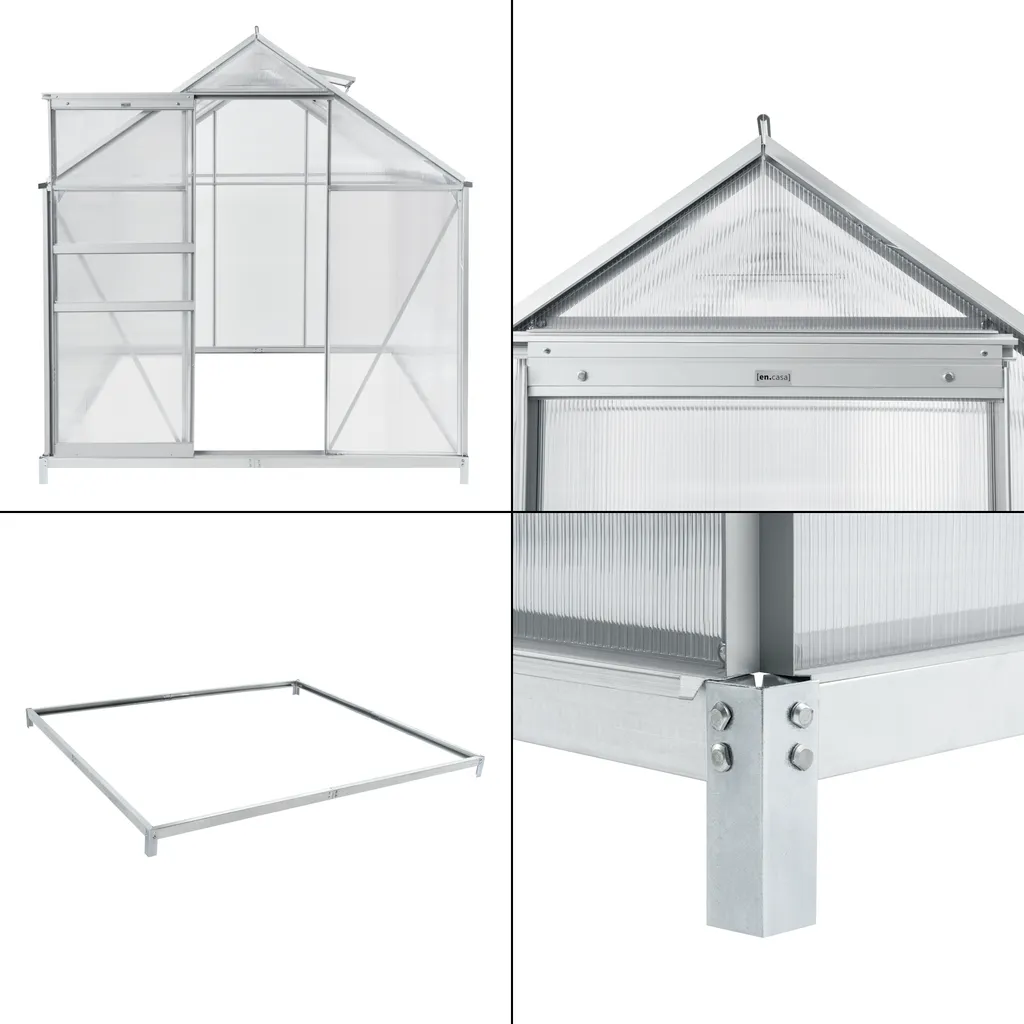 En.casa Gewächshaus Oisterwijk Glashaus Mit Fundament 250 X 190 Cm Gartengewächshaus Treibhaus Pavillon Aus Hohlkammerplatten 5 En.casa Gewächshaus Oisterwijk Glashaus Mit Fundament 250 X 190 Cm Gartengewächshaus Treibhaus Pavillon Aus Hohlkammerplatten – Bild 5