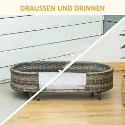 PawHut Hundesofa Rattan Haustiersofa Mit Kissen Hundebett Hundekorb Katzensofa Hundekörbchen Für Kleine Und Mittelgroße Hunde Erhöhtes Design Braun+Grau 74 X 42 X 21 Cm 14 PawHut Hundesofa Rattan Haustiersofa Mit Kissen Hundebett Hundekorb Katzensofa Hundekörbchen Für Kleine Und Mittelgroße Hunde Erhöhtes Design Braun+Grau 74 X 42 X 21 Cm -Garten- & Gewächshäuser Geschäft e57e341dc5296cd433cd0a43ab849cf2