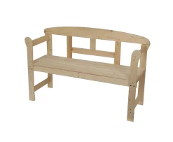 Dynamic24 Massiv Friesenbank Parkbank Gartenbank B 123,5 X H 81 X T 42,5 Cm, Unbehandeltes Fichtenholz