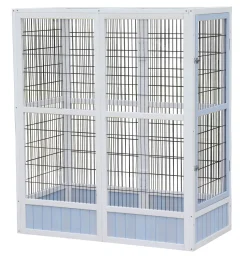 Dehner Vogelgehege Santorini, 60 X 116,4 X 136 Cm, Holz/Metall, Weiß/blau