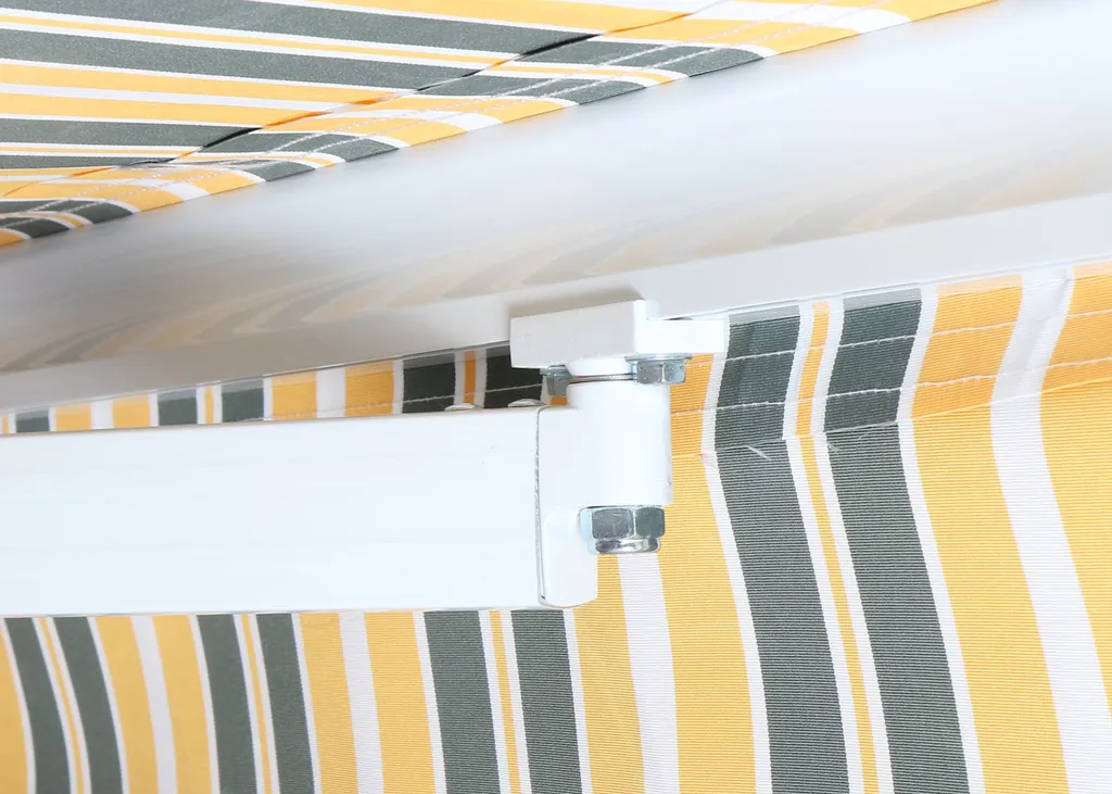 Mendler Alu-Markise T791, Gelenkarmmarkise Sonnenschutz 4,5x3m Polyester Grau-gelb 5 Mendler Alu-Markise T791, Gelenkarmmarkise Sonnenschutz 4,5x3m Polyester Grau-gelb – Bild 5