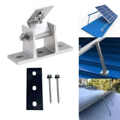 Jinaishop 2 Verstellbare Photovoltaik-Halterungen Solarpanel-Halterung Aus Aluminiumlegierung Mit Drehbarer Winkelhalterung Aluminiumprofil-Zubehör Solarpanel-Halterung