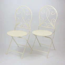 Frank-Flechtwaren Bistro-Set White Romance (3-teilig), Maße: Stuhl 40 X 43 X 93 Cm, Sitzhöhe 45 Cm, Tisch Ø 60 X 70 Cm -Garten- & Gewächshäuser Geschäft e6121825ab6a360f685a266f99649c70