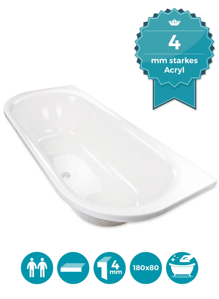 Calmwaters® Rechteck-Badewanne 180x80 Cm, Acrylwanne Honest, Duo-Badewanne Für Zwei Personen, Maße 180 X 80 Cm, Rechteckwanne Abgerundet, Duowanne In Weiß, 02SL2973 1 Calmwaters® Rechteck-Badewanne 180x80 Cm, Acrylwanne Honest, Duo-Badewanne Für Zwei Personen, Maße 180 X 80 Cm, Rechteckwanne Abgerundet, Duowanne In Weiß, 02SL2973