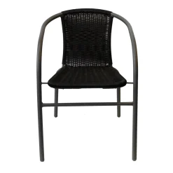 Wohaga 4tlg. Bistrogarnitur Glastisch 60x60cm Anthrazit + 3 Bistro-Stapelstühle Polyrattan Grau/Schwarz -Garten- & Gewächshäuser Geschäft e671a44f7b1c6e586f99256d2aae3715