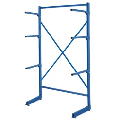 BRB-Lagertechnik Kragarmregal Mit 6 Armen, BxTxH 1060 X 450 X 1950 Mm, Leichte Ausführung, Blau