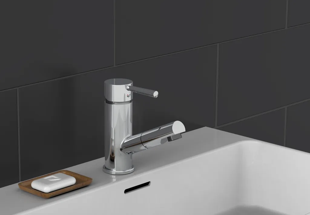 F.J.Schütte Cornwall Waschtischarmatur Mit Herausziehbarer Haarbrause, Chrom - 20150 2 F.J.Schütte Cornwall Waschtischarmatur Mit Herausziehbarer Haarbrause, Chrom - 20150 – Bild 2