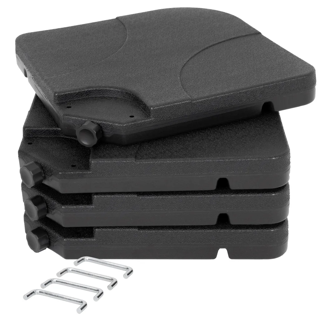 ECD Germany 4er Set Sonnenschirmständer, Bodenkreuz Schirmgewicht Für Ampelschirmständer Marktschirmständer Kurbelschirmständer, Beschwerungsplatten Mit 60L Wasser / 80kg Sand Befüllbar 5 ECD Germany 4er Set Sonnenschirmständer, Bodenkreuz Schirmgewicht Für Ampelschirmständer Marktschirmständer Kurbelschirmständer, Beschwerungsplatten Mit 60L Wasser / 80kg Sand Befüllbar – Bild 5
