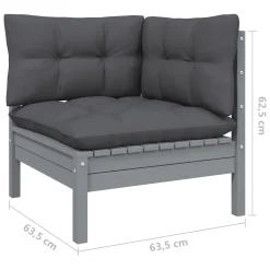 VidaXL 3-Sitzer-Gartensofa Mit Anthrazit Kissen Massivholz Kiefer -Garten- & Gewächshäuser Geschäft e69e5d763046b6a572684380774350d4