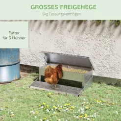 PawHut Futterautomat Hühner 5 Kg Füllmenge Hühnerfutterautomat Futterspender Geflügel-Futterspender Mit Deckel Für Hühner Und Geflügel Wasserdicht Automatisch Silber 56 X 36 X 18,5 Cm 11 PawHut Futterautomat Hühner 5 Kg Füllmenge Hühnerfutterautomat Futterspender Geflügel-Futterspender Mit Deckel Für Hühner Und Geflügel Wasserdicht Automatisch Silber 56 X 36 X 18,5 Cm -Garten- & Gewächshäuser Geschäft e6a15d89517d894bb737f9bc73953f56