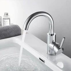 Auralum 360° Drehbar Wasserhahn Für Küche Und Waschbeken, Küchenarmatur Einhebel-Waschtischmischer, Chrom