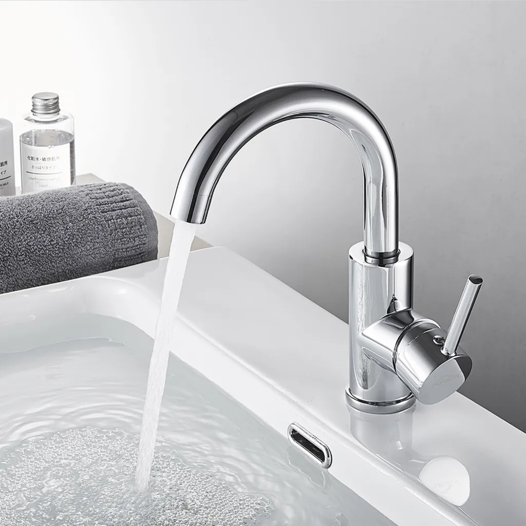 Auralum 360° Drehbar Wasserhahn Für Küche Und Waschbeken, Küchenarmatur Einhebel-Waschtischmischer, Chrom 1 Auralum 360° Drehbar Wasserhahn Für Küche Und Waschbeken, Küchenarmatur Einhebel-Waschtischmischer, Chrom