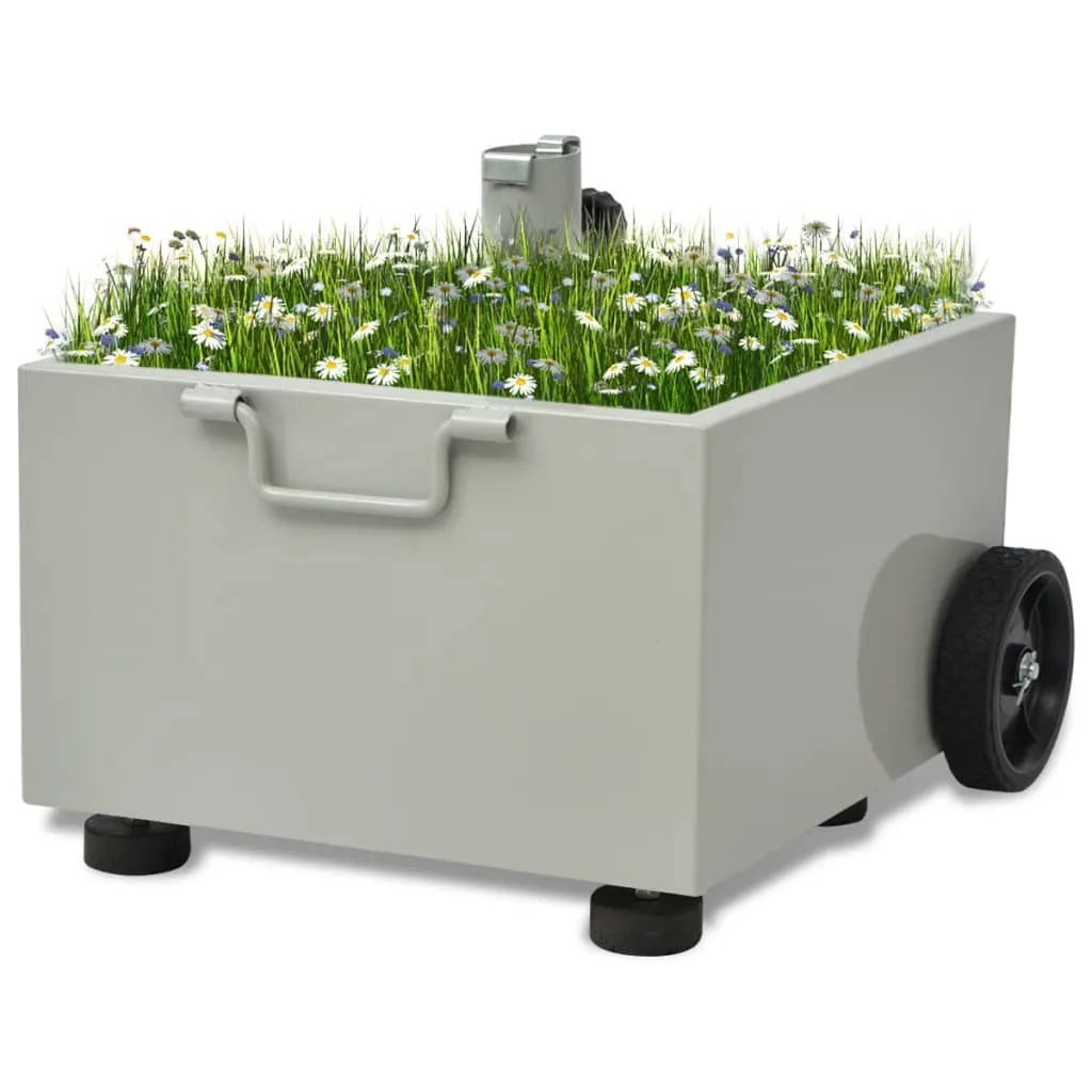 VidaXL Bepflanzbarer Sonnenschirmständer Blumentopf Grau 1 VidaXL Bepflanzbarer Sonnenschirmständer Blumentopf Grau