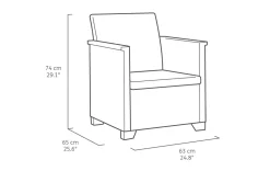 Keter Lounge Set Emma 8-teilig - Graphit , 2 Sessel + 2er Sofa + 1 Tisch Mit Aufbewahrungsbox-Funktion + 4 Sitzauflagen -Garten- & Gewächshäuser Geschäft e6e263aa5d1e99c0aedc14316c953ce2