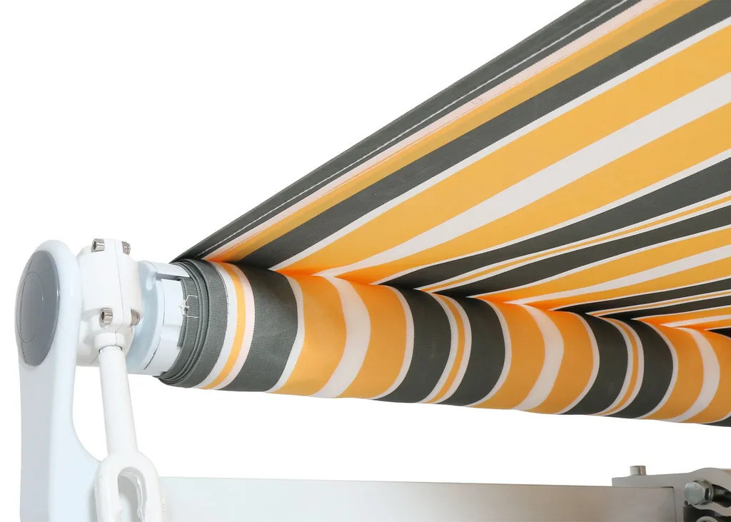 Mendler Alu-Markise T791, Gelenkarmmarkise Sonnenschutz 4,5x3m Polyester Grau-gelb 3 Mendler Alu-Markise T791, Gelenkarmmarkise Sonnenschutz 4,5x3m Polyester Grau-gelb – Bild 3