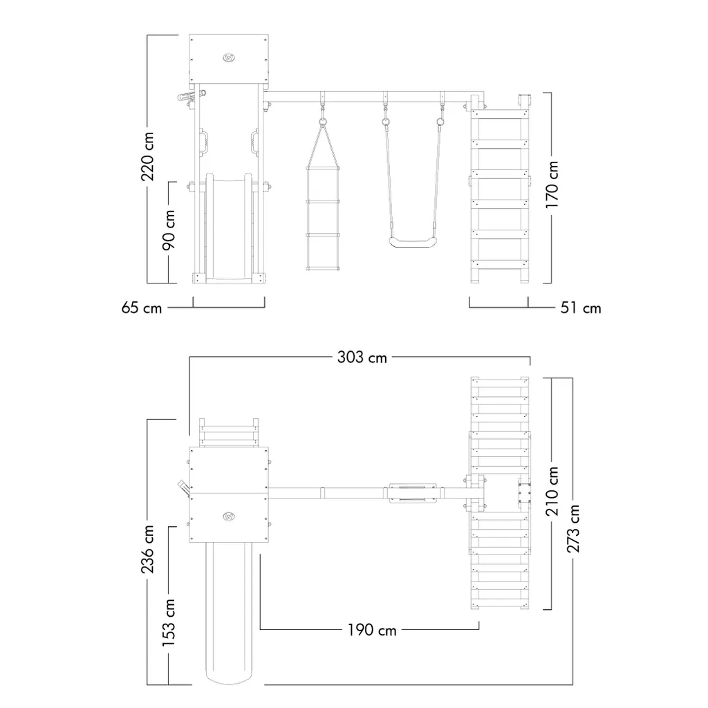 WICKEY Spielturm Klettergerüst TinyLoft Mit Schaukel & Rutsche, Kletterturm Mit Sandkasten, Leiter & Spiel-Zubehör - Blau 6 WICKEY Spielturm Klettergerüst TinyLoft Mit Schaukel & Rutsche, Kletterturm Mit Sandkasten, Leiter & Spiel-Zubehör - Blau – Bild 6