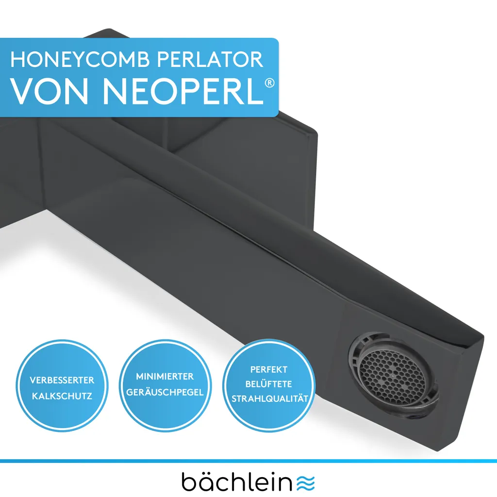 Bächlein Wasserhahn Hoch Fürs Bad In Kantigem Design – Extra Hohe Armatur Mit 215mm Auslaufhöhe Für Aufsetzwaschbecken, Waschtischarmatur Hoher Auslauf - Matt Schwarz 2 Bächlein Wasserhahn Hoch Fürs Bad In Kantigem Design – Extra Hohe Armatur Mit 215mm Auslaufhöhe Für Aufsetzwaschbecken, Waschtischarmatur Hoher Auslauf - Matt Schwarz – Bild 2