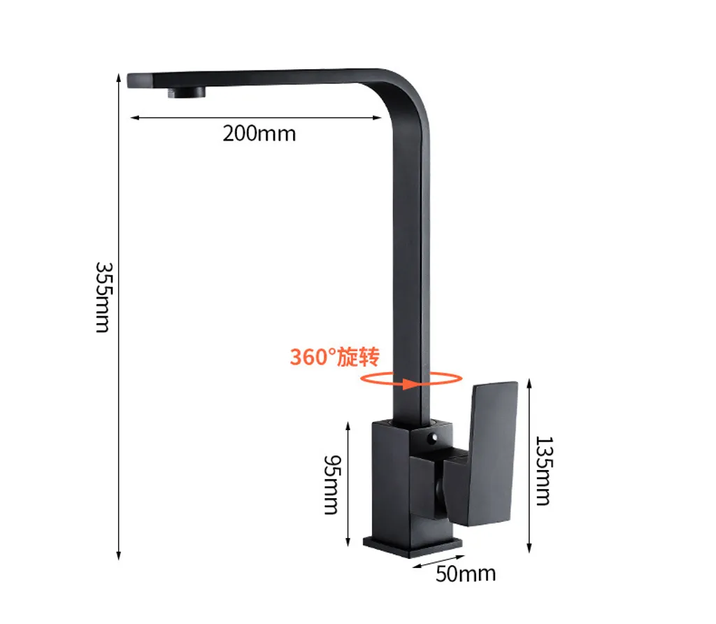 F-Beast 360° Küchenarmatur Mit 60cm Schläuche Quadratische Mischbatterie Trink Wasserhahn Küche Wasserfilter Armatur Schwarz Edelstahl Bad Spülbecke 7 F-Beast 360° Küchenarmatur Mit 60cm Schläuche Quadratische Mischbatterie Trink Wasserhahn Küche Wasserfilter Armatur Schwarz Edelstahl Bad Spülbecke – Bild 7