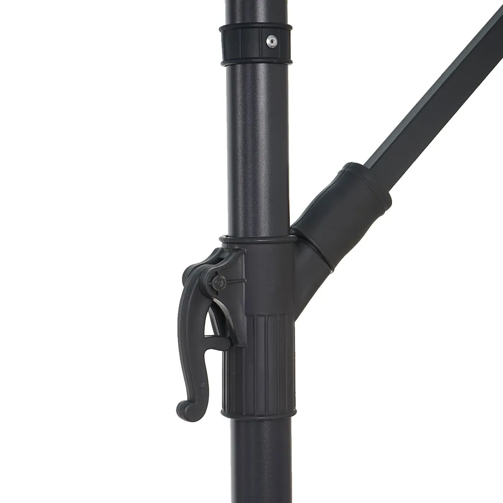 Mendler Ampelschirm Terni, Sonnenschirm Sonnenschutz, Ø 3m Neigbar, Polyester/Stahl 11kg Türkis-blau Ohne Ständer 2 Mendler Ampelschirm Terni, Sonnenschirm Sonnenschutz, Ø 3m Neigbar, Polyester/Stahl 11kg Türkis-blau Ohne Ständer – Bild 2