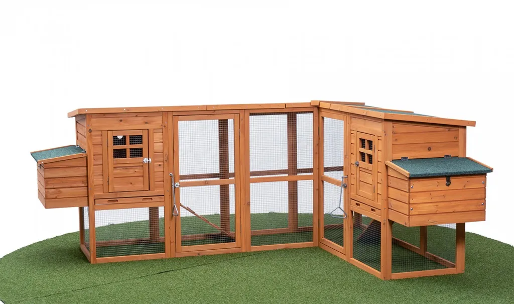 MyAnimal XXXL Hühnerstall MH-13 - Wetterfest & Winterfest - Hochwertiges Kiefernholz (Braun) - Für 8 Hühner - Nistkästen - Etagen Mit Rampen - Sitzstange - Türverriegelungen - Hühnerhaus L-Form 9 MyAnimal XXXL Hühnerstall MH-13 - Wetterfest & Winterfest - Hochwertiges Kiefernholz (Braun) - Für 8 Hühner - Nistkästen - Etagen Mit Rampen - Sitzstange - Türverriegelungen - Hühnerhaus L-Form – Bild 9