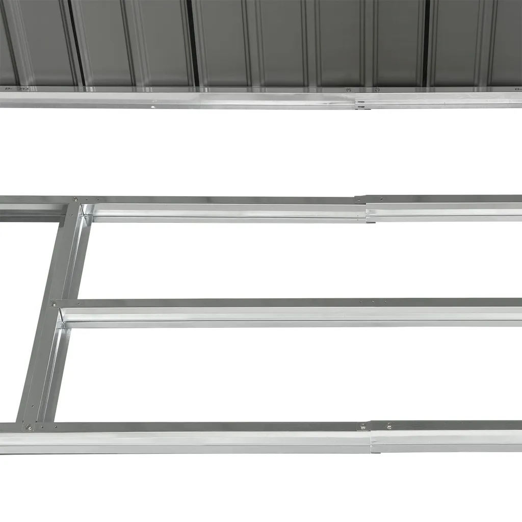Juskys Metall Gerätehaus XL Mit Satteldach, Schiebetür & Fundament - 9m³ - 277×191×192 Cm - Anthrazit - Geräteschuppen Gartenhaus Garten Schuppen 10 Juskys Metall Gerätehaus XL Mit Satteldach, Schiebetür & Fundament - 9m³ - 277×191×192 Cm - Anthrazit - Geräteschuppen Gartenhaus Garten Schuppen – Bild 10