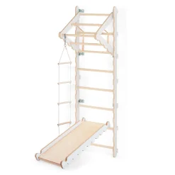 MAMOI® Klettergerüst Indoor, Sprossenwand Für Kinderzimmer, Kletterwand Und Spielgeräte Mit Rutsche, Turngeräte Mit Klimmzugstange Für Drinnen, Sportgeräte Ab 3 Jahren