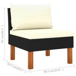 VidaXL 4-tlg. Garten-Lounge-Set Mit Kissen Poly Rattan Schwarz -Garten- & Gewächshäuser Geschäft e79c01a3abb6416cf5afa7b599e5ff2f