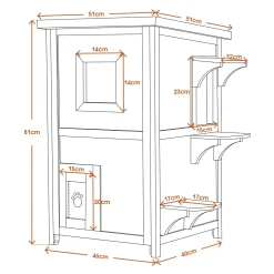 Lovupet Katzenhaus Katzenvilla Isoliert Katzenhütte 2 Etagen Wetterfest 0508EY -Garten- & Gewächshäuser Geschäft e7c82eca3aea83119d4260c8295f86af