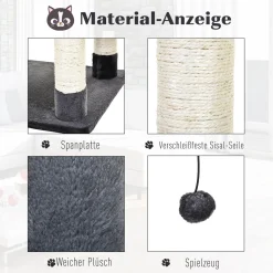 Pawhut Katzenbaum Luxus Mit Hängematte Katzenhaus Kletterbaum Mit Hängematte Und Katzenhaus Katzenspielturm Dunkelgrau 60 X 48 X 144 Cm -Garten- & Gewächshäuser Geschäft e80334e11dfb403b119660166eb40187