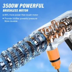 Yofidra 6-in-1 Bürstenlos Hochdruckreiniger Autowaschpistole Garten Hochdruckpistole Mit 2 Akkus -Garten- & Gewächshäuser Geschäft e80fd9f2a4e4f8778c630cc1eca0badd