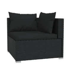 VidaXL 5-tlg. Garten-Lounge-Set Mit Kissen Poly Rattan Schwarz -Garten- & Gewächshäuser Geschäft e8181dc1d7cd243ac4a54054fa198cc1