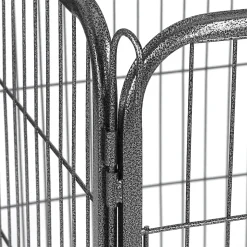FEANDREA Welpenauslauf Aus Metall 122 X 80 X 70 Cm Welpengitter Welpenzaun Freilaufgehege Tierlaufstall Für Hunde Grau PPK04GY -Garten- & Gewächshäuser Geschäft e81bec64a84c26337f705e136ffa7702