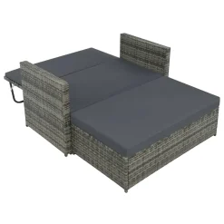 VidaXL 2-tlg. Garten-Lounge-Set Mit Auflagen Poly Rattan Grau -Garten- & Gewächshäuser Geschäft e8398fc8da70b127a49297ef54cfc6c7