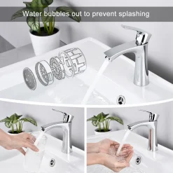 Aihom Bad Kaltwasser Standventil Armatur Wasserhahn Chrom Badarmaturen Mit Anschlussschlauch Waschtischarmatur Für Badzimmer -Garten- & Gewächshäuser Geschäft e855464af1fc4d9a8c4d6f09a0147439