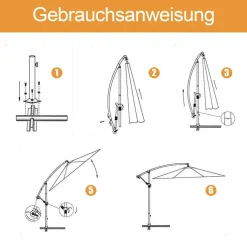 Wolketon 3m-3.5m Sonnenschirm Neigbar Ampelschirm Balkonschirm Marktschirm UV40+ Gartenschirm,Grau,3m -Garten- & Gewächshäuser Geschäft e9005a059b7448b5786419864f18623b 3