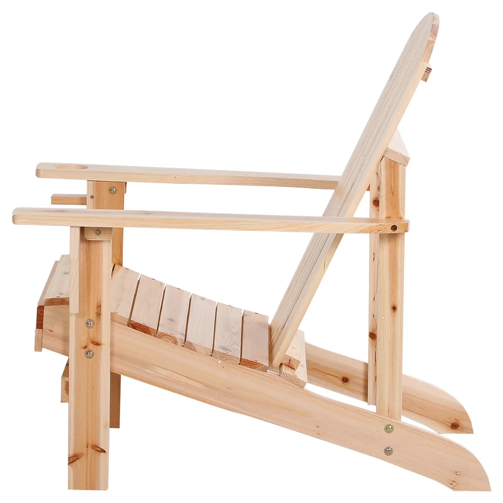 Outsunny Gartenstuhl Mit Becherhalter, Gartenliege, Balkonstuhl, Massivholz Natur 97 X 72,5 X 93 Cm 4 Outsunny Gartenstuhl Mit Becherhalter, Gartenliege, Balkonstuhl, Massivholz Natur 97 X 72,5 X 93 Cm – Bild 4