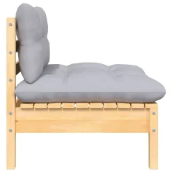 VidaXL 2-Sitzer-Gartensofa Mit Grauen Kissen Massivholz Kiefer -Garten- & Gewächshäuser Geschäft e90ac5faaad1e74b065fea5cd064fd37
