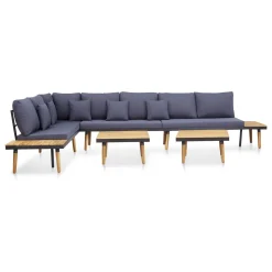 VidaXL Garten-Lounge-Set 7-Sitzer Mit Kissen Massivholz Akazie -Garten- & Gewächshäuser Geschäft e91623a0f33deaa4fb901618c37b29c0
