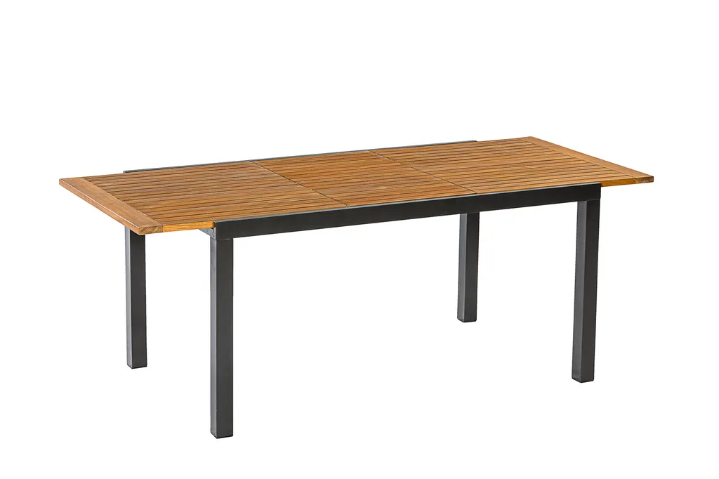 Merxx Gartentisch "Tilos" Ausziehbar 150/200 X 90 Cm - Aluminiumgestell Graphit Mit Akazienholz 3 Merxx Gartentisch "Tilos" Ausziehbar 150/200 X 90 Cm - Aluminiumgestell Graphit Mit Akazienholz – Bild 3