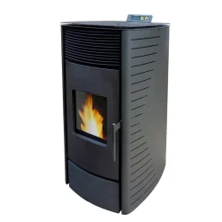Nemaxx P12 Pelletofen Pelletkamin Pelletkaminofen 12 KW Kaminofen Heizofen Pellet Ofen Kamin Pelletheizung Heizung - Schwarz - WiFi-Ready