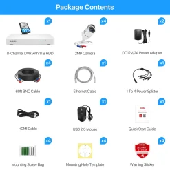 ZOSI 8CH H.265+ DVR 4x Außen 1080P Überwachungskamera Set Mit Audio, 1TB Festplatte, Tonaufnahme, Metallgehäuse -Garten- & Gewächshäuser Geschäft e927d6118c2589e94d3752601eea74a0