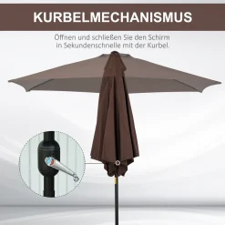 Outsunny Knickschirm Sonnenschirm Gartenschirm Marktschirm Mit Handkurbel Alu 180/㎡ Polyester Braun ∅2,7 X 2,35 M 13 Outsunny Knickschirm Sonnenschirm Gartenschirm Marktschirm Mit Handkurbel Alu 180/㎡ Polyester Braun ∅2,7 X 2,35 M -Garten- & Gewächshäuser Geschäft e95d69cd01662fa138e3ba6635a9a505