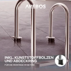 AREBOS Edelstahl Poolleiter, Mit Antirutschpads Auf Den Sprossen, Einstiegsleiter Silber, Einbauleiter 4 Stufen -Garten- & Gewächshäuser Geschäft e99e8b939e238fcdeb0eae811a19c0b7